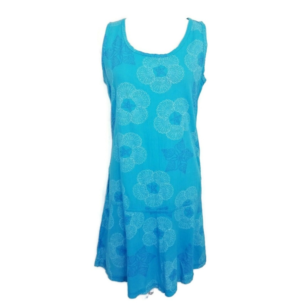 Cantoo S Small Shift Dress Turquoise Blue Sea Shel